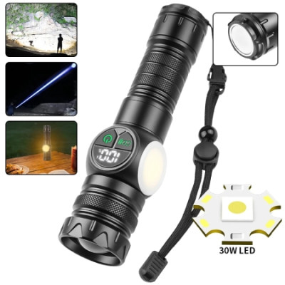 White laser strong light long-range flashlight digital power display 100,000 lumens
