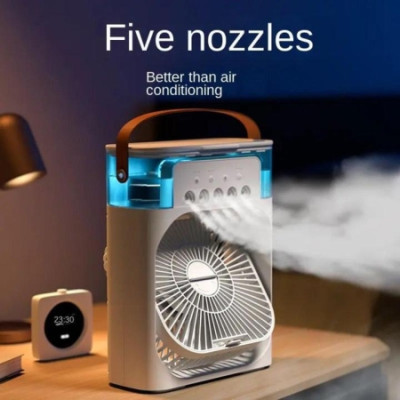 Ice Cool Air Cooler Mist Fan Household Small Air Conditioner LED Night Light Portable Humidifier Air Adjustment Fan